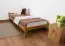 Futonbed / , vol hout, bed massief grenen kleurig , kleur eikenhout A14, incl. lattenbodem - afmetingen 90 x 200 cm 