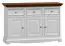 Siteboard kast /dressoir Gyronde 02, massief grenen, kleur: wit / walnoot - 85 x 130 x 45 cm (H x B x D)