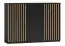 Ladekast /dressoir /sideboard kast Cikarang 01, Kleur: zwart / eiken - afmetingen: 100 x 140 x 40 cm (H x B x D)