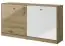 Horizontaal opklapbed / opklapbaar bed Sirte 16, kleur: eiken / wit / grijs hoogglans - ligvlak: 90 x 200 cm (b x l)