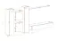 Elegant wandmeubel Balestrand 92, kleur: wit / eik Wotan - Afmetingen: 180 x 330 x 40 cm (H x B x D), met push-to-open functie