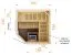 prefab elementen sauna Tirari 68 mm met 1 raam en dakrand - buitenmaten (B x D x H): 194 x 194 x 199 cm