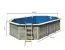 Zwembad / pool van hout model 4 X SET, kleur: water grijs geglazuurd, Ø 632,5; incl. trappen