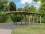 Enkele carport Classic 3 Variant C SET met stalen dak en twee toegangsbogen, grondoppervlakte 15,8 m².