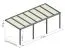Terrasoverkapping L 05, dak: 10 mm transparant glas, grondoppervlakte: 24,85 m² - afmetingen: 350 x 710 cm (B x L)