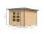 Houten berging / tuinhuis, naturel Scandinavisch spar/grijs aluminium, metaalprofielen plaatstalen dak, weerbestendig lessenaarsdak, stabiele hoeken, cilinderslot, 2,70 × 2,70 m