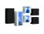 Eenvoudige set hangkasten / hangkasten Volleberg 102, kleur: zwart / wit - Afmetingen: 80 x 150 x 25 cm (H x B x D), met push-to-open functie