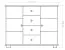 dressoir / ladekast massief grenen, wit Junco 164 - Afmetingen: 100 x 121 x 41 cm (H x B x D)