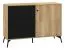 sideboard kast /dressoir Lincolnia 05, kleur: eiken / zwart - afmetingen: 85 x 120 x 40 cm (H x B x D), met 1 deur, 3 laden en 2 vakken