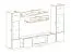 Elegant wandmeubel met haard Hompland 117, kleur: wit - Afmetingen: 170 x 260 x 40 cm (H x B x D), met push-to-open