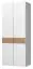 draaideurkast / kleerkast Faleasiu 12-, kleur: wit / walnoten - Afmetingen: 224 x 92 x 56 cm (H x B x D)