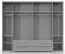 Draaideurkast / kleerkast met LED-lijst Siumu 35, kleur: wit / wit hoogglans - 226 x 277 x 60 cm (H x B x D)