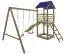 Speeltoren S11A incl. golfglijbaan, dubbele schommel aanbouw, zandbak en houten ladder - Afmetingen: 330 x 360 cm (B x D)