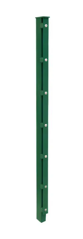 Hekwerk paal model A, Uitvoering: groen gecoat, Voor hekwerk Hoogte: 203 cm, Lengte: 260 cm, Bevestigingspunten: 11
