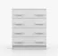 80 cm brede ladekast / commode / Wit / Smolikas 25 / 4 ruime lades / 90 x 80 x 40 cm / witte houten handgrepen / Kinderen / Tieners