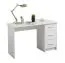 Powar 02 bureau, kleur: wit, drie laden, handgrepen: grijs, afmetingen: 74,5 x 121 x 50 cm, ABS randbescherming, eenvoudig ontwerp, voor kantoren