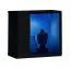 Hangelement met twee TV-onderkasten Volleberg 57, kleur: grijs / zwart - Afmetingen: 150 x 250 x 40 cm (H x B x D), met blauwe LED-verlichting