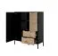 Complete woonkamer set C Fouchana, 5-delig, kleur: Zwart / Eiken Artisan