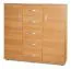 Dressoir / ladekast Kebumen 01, kleur: elzenhout - afmetingen: 120 x 120 x 40 cm (H x B x D)