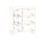 Kleine vitrinekast Nordkapp 04, kleur: Hickory Jackson / Zwart - Afmetingen: 102 x 90 x 40 cm (H x B x D), met 6 vakken en LED-verlichting