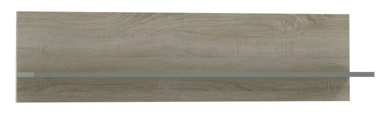 Hangplank / Wandplank Ciomas 17, Kleur: Sonoma eiken / Grijs - Afmetingen: 30 x 118 x 23 cm (H x B x D)