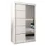 Schiebetürenschrank / Kleiderschrank Jan 02B mit Spiegel, Farbe: Weiß matt - Abmessungen: 200 x 120 x 62 cm ( H x B x T)