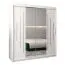Schuifdeurkast / kleerkast met spiegel Tomlis 04A, kleur: mat wit - Afmetingen: 200 x 180 x 62 cm (H x B x D)
