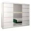 Schuifdeurkast / kleerkast Jan 06B met spiegel, kleur: mat wit - Afmetingen: 200 x 250 x 62 cm ( H x B x D)