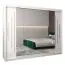 Schuifdeurkast / kleerkast met spiegel Tomlis 06B, kleur: mat wit - Afmetingen: 200 x 250 x 62 cm (H x B x D)