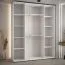 Kledingkast Tharo met schuifdeuren in wit/eiken, stofwerende borstels, ruimtebesparend, veel opbergruimte, 235,2 x 190 x 45 cm, robuust, moderne uitstraling
