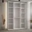 Tharo-schuifdeurenkast in wit/eiken, metalen handgrepen in zwart, ook geschikt voor de woonkamer, ruimtebesparend, veel opbergruimte, 235,2 x 160 x 45 cm
