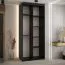 1,2 Meter breiter Kleiderschrank Tharo mit Schiebetüren in Schwarz/Weiß gehalten, moderne Optik, viel Stauraum, auch für Wohnzimmer geeignet, Anti Staubbürsten