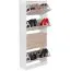 Schoenenkast met 4 kantelvakken, kleur: wit / Sonoma eik - Afmetingen: 125 x 50 x 24 cm (H x B x D), voor ca. 24 paar schoenen