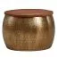 Ronde salontafel van massief mangohout, kleur: mango/goud - Afmetingen: 60 x 60 x 40 cm (B x D x H) met opbergruimte