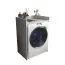 Hoes voor wasmachine Karwendel 01, kleur: Wit - Afmetingen: 97,5 x 64 x 50 cm (H x B x D)
