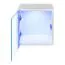Eenvoudig wandmeubel Volleberg 01, kleur: wit - Afmetingen: 140 x 260 x 40 cm (H x B x D), met blauwe LED-verlichting