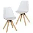 Set van 2 stoelen in Scandinavische stijl, kleur: wit / eiken, met vriendelijke kleuren en licht hout