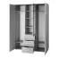 Kledingkast met spiegel Velle 07, kleur: eiken Sonoma / wit - Afmetingen: 191 x 135 x 55 cm (H x B x D), met drie laden