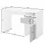 Eenvoudig bureau met witte fronten Agia 02, kleur: eiken Sonoma / wit, één lade, één deur, afmetingen: 74 x 120 x 50 cm, voor kantoor