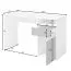 Licht bureau met één lade Agia 04, één open vak, kleur: wit / eiken Sonoma, één deur, afmetingen: 74 x 120 x 50 cm, modern ontwerp