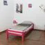Rosa lackiertes Einzelbett "Easy Premium Line" K1/1n, Vollholz Buche - Matratzenabmessungen 90 x 200 cm, abgerundetes Kopfteil
