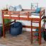 Hochbett 90 x 200 cm, "Easy Premium Line" K22/n, Buche Massivholz kirschfarben, teilbar