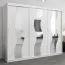 Schuifdeurkast / kleerkast met spiegel Hacho 06, kleur: mat wit - afmetingen: 200 x 250 x 62 cm ( H x B x D)
