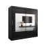 Schuifdeurkast / kledingkast met spiegel Claveles 05, kleur: Zwart - Afmetingen: 200 x 200 x 62 cm ( H x B x D)