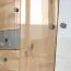 Schrank Sirte 04, Farbe: Eiche / Weiß / Grau Hochglanz - Abmessungen: 190 x 80 x 40 cm (H x B x T)