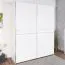 Siumu 05 schuifdeurkast / garderobekast, kleur: wit / wit hoogglans - 224 x 182 x 61 cm (H x B x D)