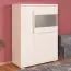 Vitrine kast Garim 16, kleur: beige hoogglans - 123 x 90 x 40 cm (H x B x D)