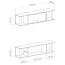 Jeugdkamer / tienerkamer - hangkast / hangelement Burdinne 12, kleur: Wit / eiken - Afmetingen: 30 x 125 x 25 cm (H x B x D)