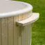 Hot Tub 03 gemaakt van vurenhout met LED-verlichting, thermische deksel, combinatie massagejets, zandfilter, houten box en thermische isolatie, kuip: wit, binnendiameter: 180 cm