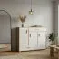 dressoir / ladekast Kavieng 02, kleur: eik / wit - afmetingen: 110 x 125 x 40 cm (H x B x D)